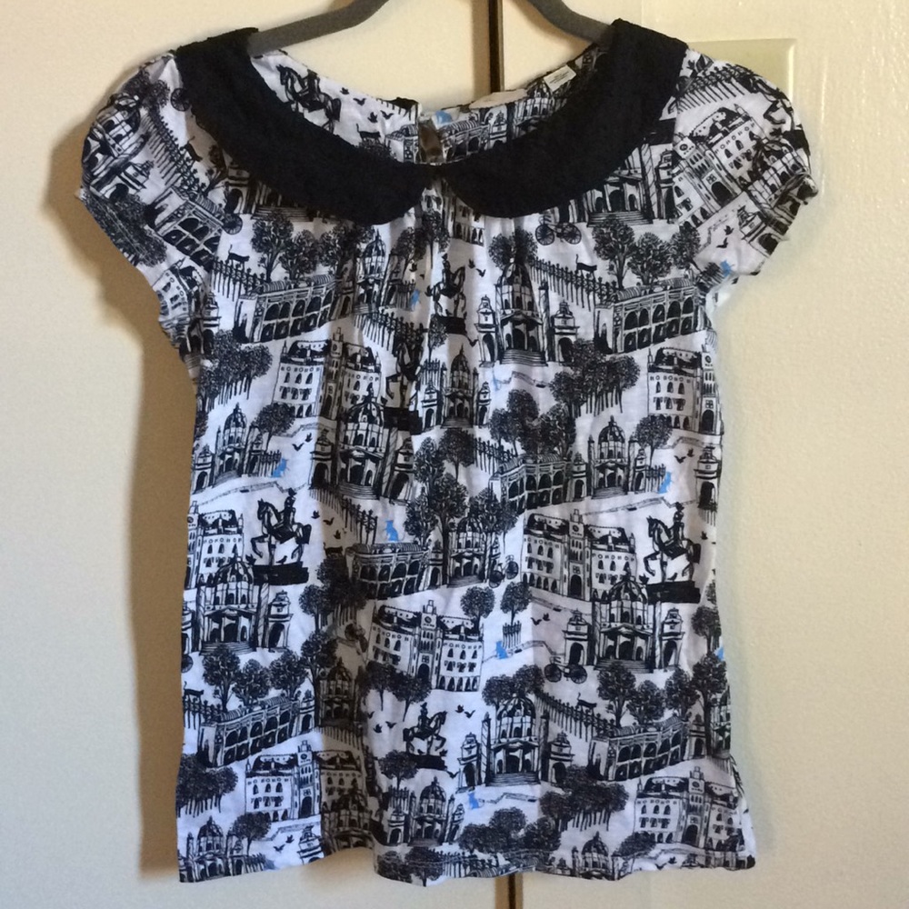 Anthropologie Architecture Print Top